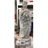 S & S PARIAN FIGURE OF A MADONNA AND CHILD A/F