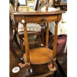 OVAL OCCASIONAL TABLE WITH SHALLOW DRAWER AND UNDERTIER