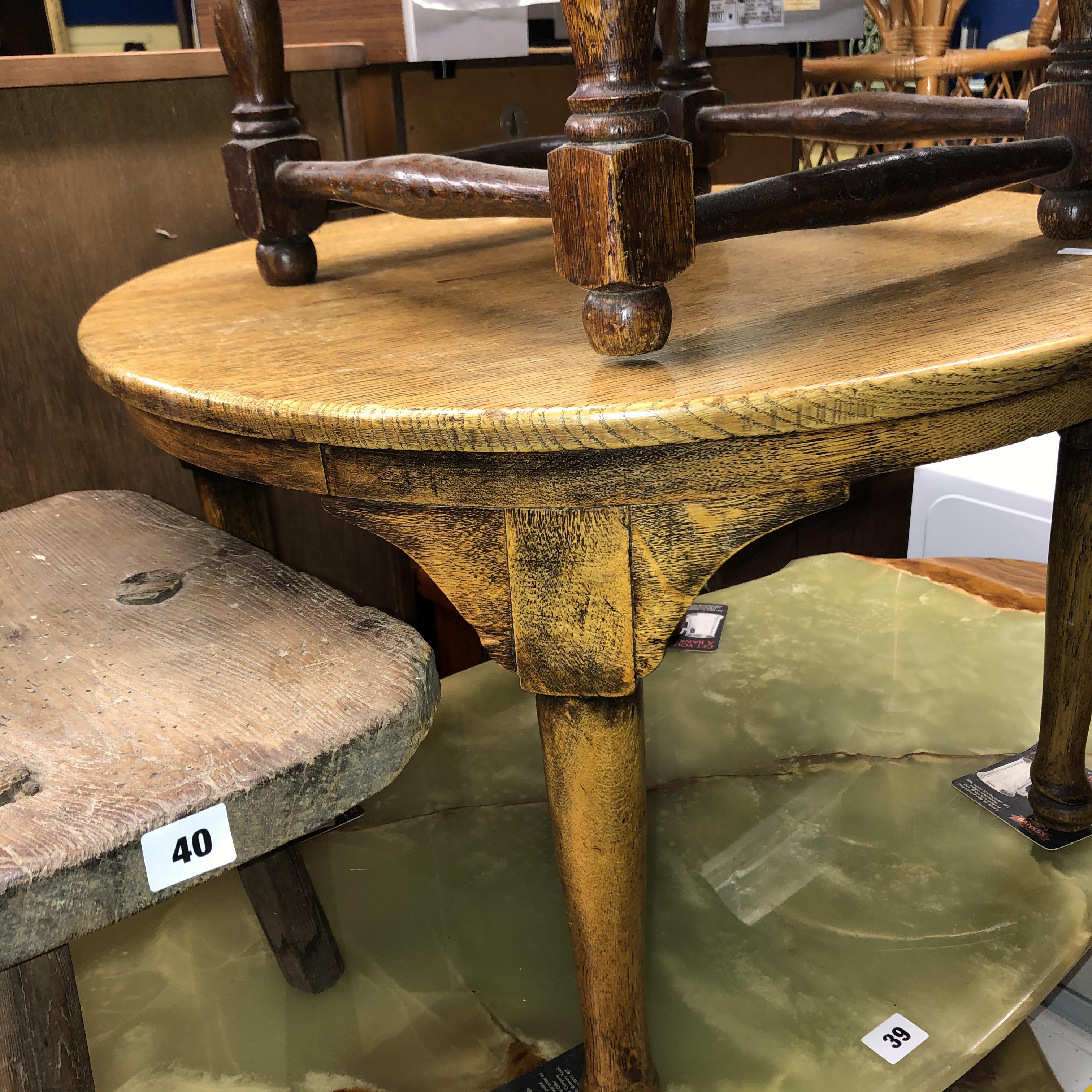 19TH CENTURY ELM MILKING STOOL, - Bild 4 aus 4