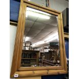 PINE REEDED MOULDED FRAMED MIRROR