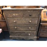 VICTORIAN PINE TWO OVER THREE DRAWER CHEST