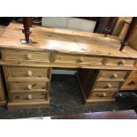 PINE NINE DRAWER KNEEHOLE DESK