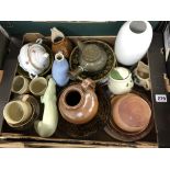 BOX STUDIO POTTERY FAIENCE AND VARIOUS JUGS
