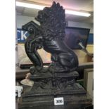 BLACKENED CAST IRON LION RAMPANT DOOR STOP