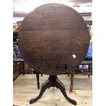 GEORGE III MAHOGANY CIRCULAR TILT TOP TRIPOD TABLE