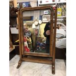 SMALL WALNUT RECTANGULAR TOILET MIRROR