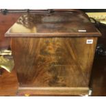 FLAME MAHOGANY CAMPAIGN BOX WITH BRASS CARRYING HANDLES AND INSET PLAQUE ENGRAVED TO IWARD BOUGHTON