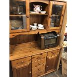 PINE GLAZED TWO DOOR DRESSER