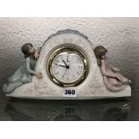 LLADRO QUARTZ FIGURAL MANTEL CLOCK