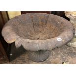 19TH CENTURY CAST IRON LOBED PEDESTAL PLANTER DIAMETER - 68CM