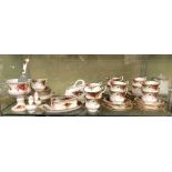 SHELF OF ROYAL ALBERT OLD COUNTRY ROSES BONE CHINA TEAWARES,