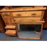 LATE VICTORIAN ASH CHEST OF DRAWERS FORMALLY DRESSING TABLE