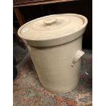 STONEWARE JAR AND COVER