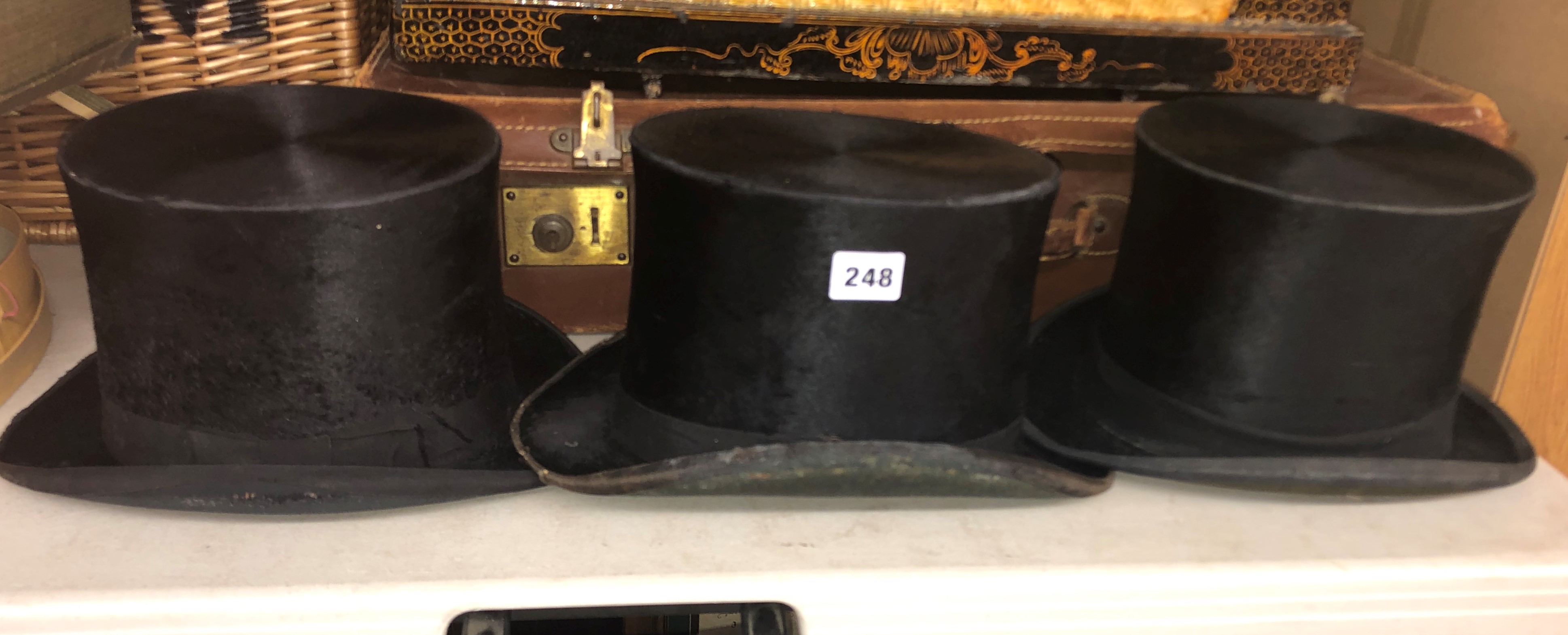 THREE VINTAGE TOP HATS BY ROBERTS OF COVENTRY,