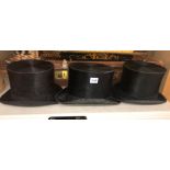 THREE VINTAGE TOP HATS BY ROBERTS OF COVENTRY,