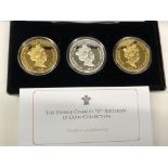 PRINCE CHARLES 70TH BIRTHDAY FIVE POUND COIN COLLECTION ALDENEY