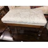 VICTORIAN BROCADE UPHOLSTERED DRESSING STOOL AND VICTORIAN CHAIR