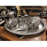 OVAL EPNS GALLERY TRAY,