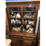 EDWARDIAN MAHOGANY ASTRAGAL GLAZED BOOK CASE CUPBOARD