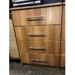 MODERN WALNUT AND CHROME EFFECT FOUR DRAWER CHEST