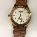 LADIES VIVIENNE WESTWOOD ROSEMETAL CASED WATCH ON LEATHER STRAP