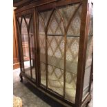 WALNUT LANCET ASTRAGAL GLAZED CABINET ONE PANE A/F