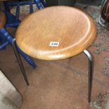 VINTAGE FH DANISH LAMINATED CIRCULAR CHROME STOOL