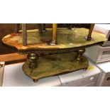 ONYX SERPENTINE GILT METAL COFFEE TABLE