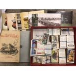 BOX OF CIGARETTE CARDS AND ALBUMS