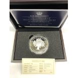 HM QUEEN ELIZABETH II THE LONGEST REIGNING MONARCH SILVER FIVE OUNCE PROOF COIN