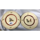 PAIR OF NURSERY DECORATED CLARICE CLIFF NEWPORT POTTERY PLATES