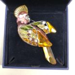 925 SILVER BACKED SWAROVSKI PARROT BROOCH