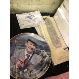 FOUR LAST OF THE SUMMER WINE DANBURY MINT PLATES AND A SELECTION OF CASH'S SILK BOOKMARKS