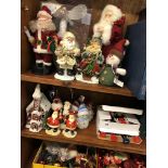 SELECTION OF CHRISTMAS DECORATIONS AND SANTA FIGURES