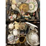 TWO CARTONS OF 19TH AND 20TH CENTURY CERAMICS INCLUDING ROYAL WORCESTER,