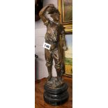 SPELTER PATINATED FIGURE OF THE FIELD HAND