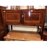 EDWARDIAN TWO DOOR MAHOGANY WASH STAND BASE AND A MAHOGANY SMALL LAP TABLE