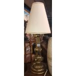 GILDED ORNATE TABLE LAMP WITH CREAM SHADE