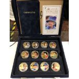 A CASE OF TWELVE HER MAJESTY THE QUEEN 90TH BIRTHDAY PHOTOGRAPHIC COIN COLLECTION WITH CERTIFICATES