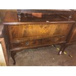 MAHOGANY CROSS BANDED INLAID MEDIA CABINET