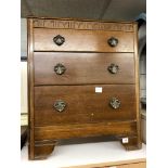 OAK PLYWOOD THREE DRAWER CHEST