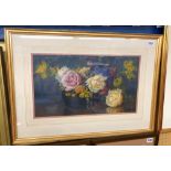 PASTELS AND CHALKS STILL LIFE OF FLOWERS MONOGRAMMED FW F/G 47 X 27CM APPROX
