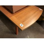 TEAK EFFECT OBLONG COFFEE TABLE AND PAINTED LINEN BOX