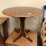 SMALL TEAK CIRCULAR OCCASIONAL TABLE