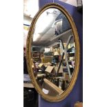 GILDED OVAL BEVELLED MIRROR