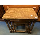 NEST OF THREE OAK TABLES