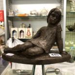 HEREDITIES LIMITED BRONZE PATINATED GIRL FIGURE GROUP
