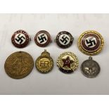 BAG OF ENAMEL GERMAN WWII LAPEL BADGES,