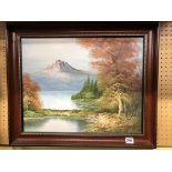 20TH CENTURY FURNISHING PICTURE - MOUNTAIN LANDSCAPE,