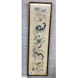 CHINESE SILK EMBROIDERED OBLONG PANEL